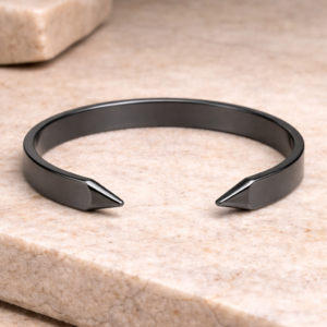The Sculpted Cuff | Matte Gunmetal Steel