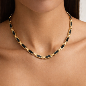 The Horizon Link | 18K Gold Vermeil & Onyx